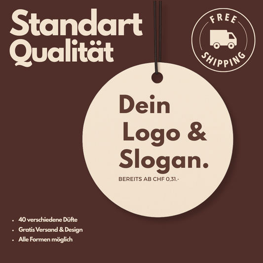 Personalisierte Duftbäume / Lufterfrischer mit Ihrem Logo bedrucken (VIP Parfüm Duft)